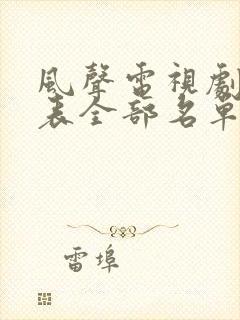 风声电视剧演员表全部名单