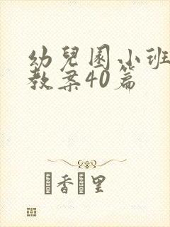 幼儿园小班安全教案40篇