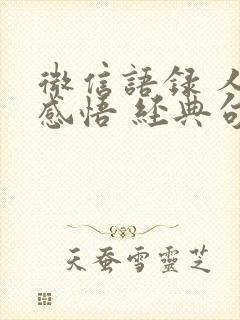 微信语录 人生感悟 经典句子