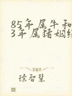 85年属牛和83年属猪姻缘怎么样