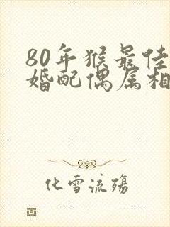 80年猴最佳二婚配偶属相
