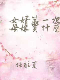 女婿第一次见丈母娘买什么礼物