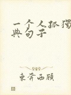 一个人孤独的经典句子