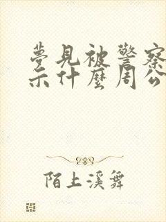 梦见被警察抓预示什么周公解梦