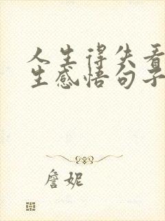 人生得失看淡人生感悟句子