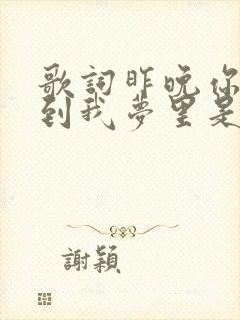 歌词昨晚你又来到我梦里是什么歌