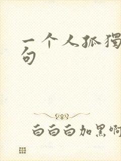 一个人孤独的诗句