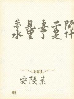 梦见妻子开车掉水里了是什么意思