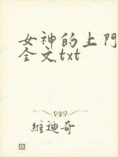 女神的上门豪婿全文txt