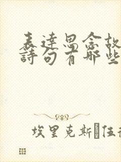 表达思念故乡的诗句有哪些