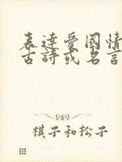 表达爱国情怀的古诗或名言名句