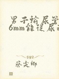 男子输尿管结石6mm能从尿道排出么?