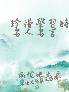 珍惜学习时间的名人名言