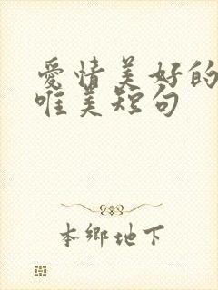 爱情美好的句子唯美短句