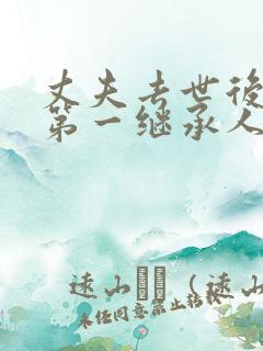 丈夫去世后房子第一继承人是谁