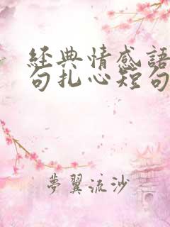 经典情感语录句句扎心短句