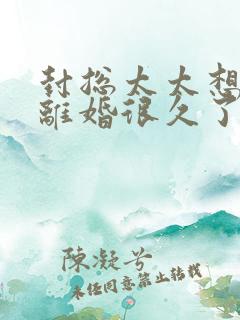 封总太太想跟你离婚很久了一共多少章