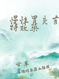 慢性胃炎有什么特效药