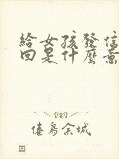 给女孩发信息不回是什么意思