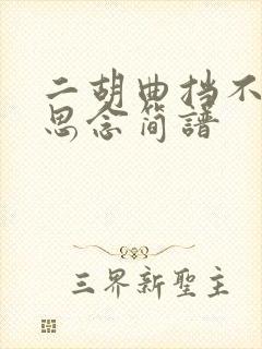 二胡曲挡不住的思念简谱