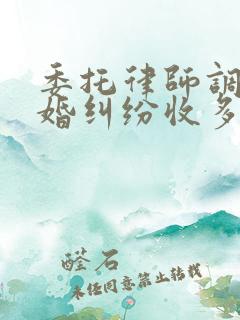 委托律师调解离婚纠纷收多少费