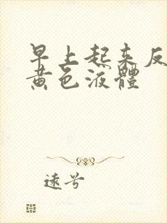 早上起来反胃吐黄色液体