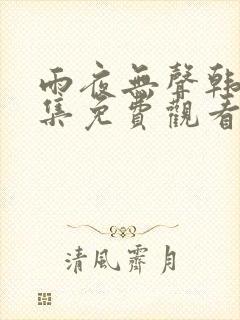 雨夜无声韩剧全集免费观看