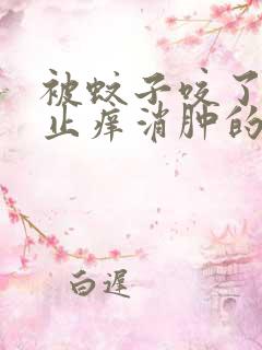 被蚊子咬了快速止痒消肿的药