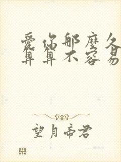 爱你那么久其实算算不容易是什么歌