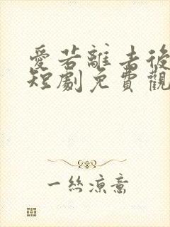 爱若离去后无期短剧免费观看