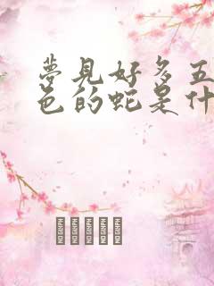 梦见好多五颜六色的蛇是什么预兆