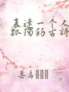 表达一个人内心孤独的古诗句精选