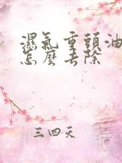 湿气重头油脸油怎么去除