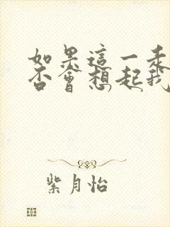 如果这一走你是否会想起我 歌词