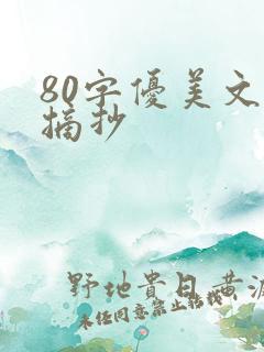 80字优美文段摘抄