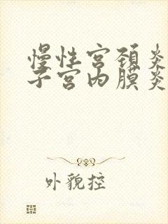 慢性宫颈炎或者子宫内膜炎怎么治疗