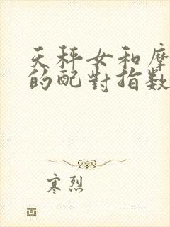 天秤女和摩羯男的配对指数是多少