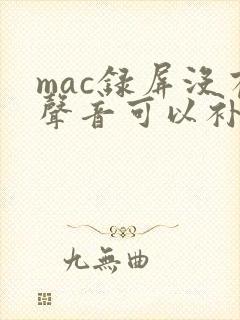 mac录屏没有声音可以补救吗