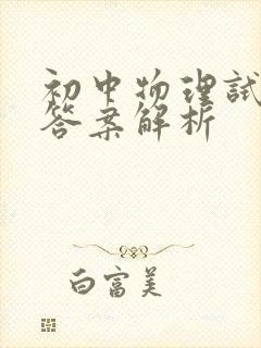 初中物理试卷及答案解析