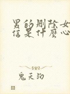 男的删除女的微信是什么心理