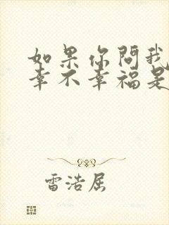 如果你问我过的幸不幸福是什么歌