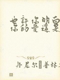 也许你明白我对你的爱这是什么歌