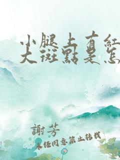 小腿上有红色的大斑点是怎么回事