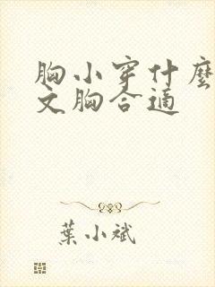 胸小穿什么样的文胸合适