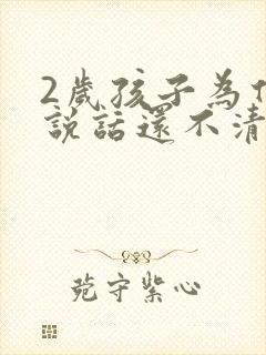 2岁孩子为什么说话还不清楚