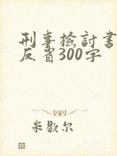 刑事检讨书自我反省300字