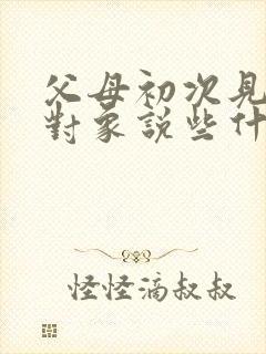 父母初次见儿子对象说些什么?