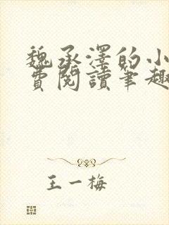 魏承泽的小说免费阅读笔趣阁