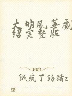 大明风华剧情介绍完整版