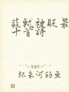 苏轼被贬最经典十首诗